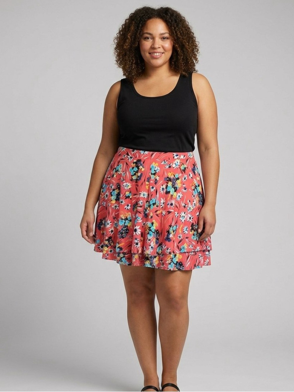 Nanette Lepore Coral Floral Skater Skirt - Size L